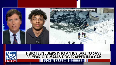 A teen saved an elderly man and his dog from an icy lake