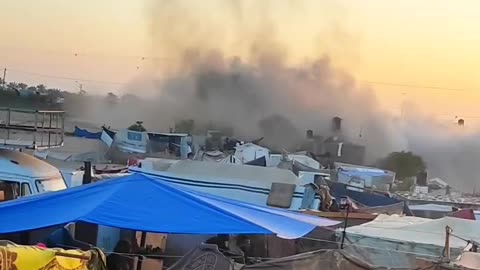 Israeli airstrikes targeted tents of Palestinians in Rafah