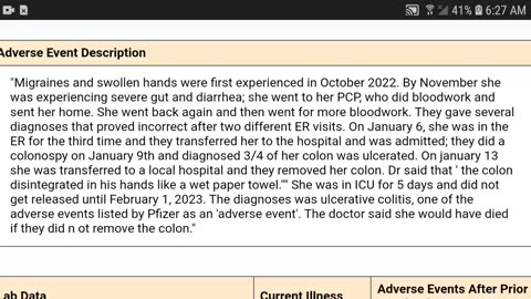 VAERS: HER COLON TURNS INTO "WET PAPER TOWEL" AFTER TWO SHOTS!