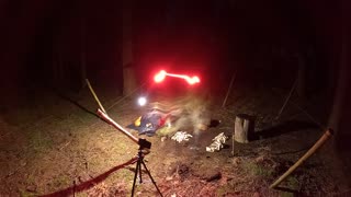 Setting up the camera to film making a campfire. Nightlapse. 21st Jan 2023