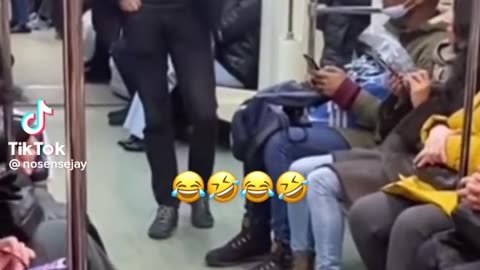 Prank on a travel train