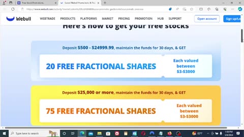 Webull Free Stocks -Get Up To 75 Free Stock Offer