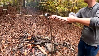 Duct Tape Hammock Tent Camping + Rabbit Catch & Cook (Duct Tape Survival Shelter Challenge)