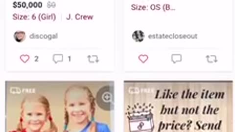 Why are there items in the children’s section of Poshmark $50,000?