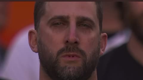 NFL Coach Nick Sirianni had tears streaming down his face during the national anthem.