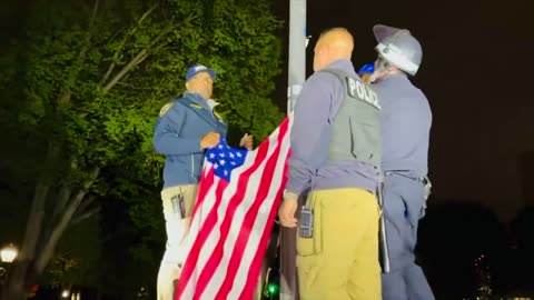 FLY IT HIGH! NYPD Removes Palestinian Flag at City College, Raises American Flag [WATCH]
