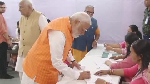 PM Modi casts his vote for General Elections 2024 in Ahmedabad, Gujarat