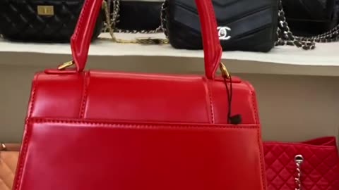 Balenciaga hourglass bag red shoulder bag