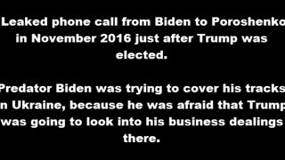 LEAKED PHONE CALL FROM JOE BIDEN TO POROSHENKO IN NOVEMBER 2016 JUST AFTER TRUMP WAS ELECTED