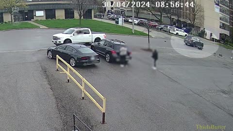 Surveillance video shows York Regional officer struck by vehicle during auto theft investigation