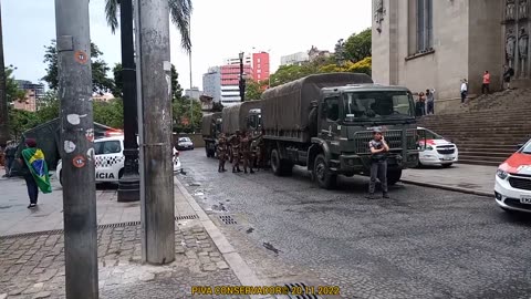 EXÉRCITO BRASILEIRO MONTA TENDA NA PRAÇA DA SÉ NO CENTRO DE SÃO PAULO