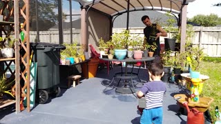 A relaxing afternoon in my Tamarind Garden with my baby boy.