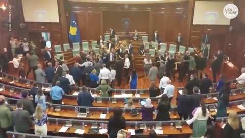 Lawmakers throw down on parliament floor