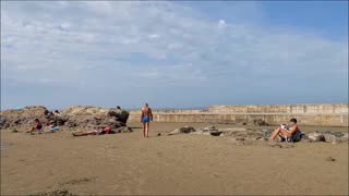 Akaisha on the Beach in Anzio, Italy