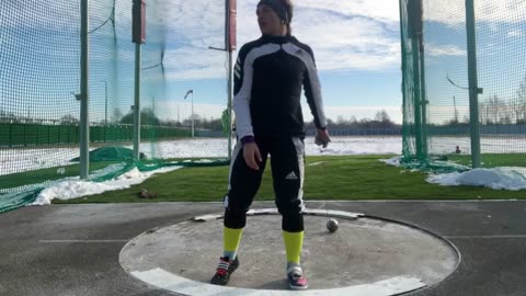 Video shows shot putter Irina Klimets training at a sports base near Kiev.