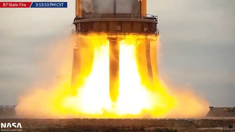 Super Heavy igniting 31 of its 33 Raptor engines during today's historic static