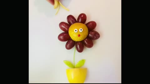Easy food art and craft/ make a simple fruit flower