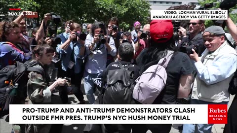 BREAKING- Pro-Trump And Anti-Trump Protestors Have Physical Altercation Outside Hush Money Trial