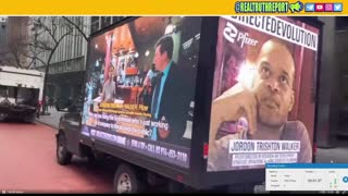 JAMES O'KEEFE TROLLS PHARMAFIA GIANT PFIZER WITH AN LED TRUCK OF DR. JORDAN TRISHTON WALKER