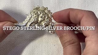 Vintage Sterling Silver Stegosaurus Brooch/Pin