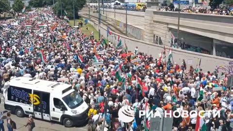 In Budapest, a "March for Peace" is taking place to protest the West's involvement