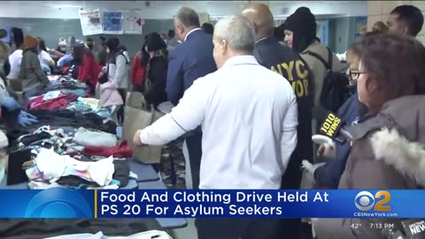 Food and clothing drive for asylum seekers held at P.S. 20