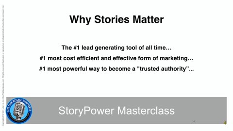 FREE SAMPLE VIDEO FROM STORYPOWER MASTERCLASS ONLINE