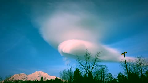 Lenticular clouds over Mt. Shasta…or UFO? Aliens?