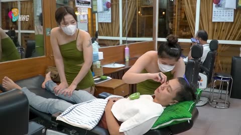 She skillfully and meticulously massages!! Vietnamese BarberShop is Absolutely Relaxing