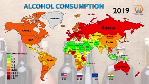 Alcohol Consumption by Country Throughout History (2000-2020)