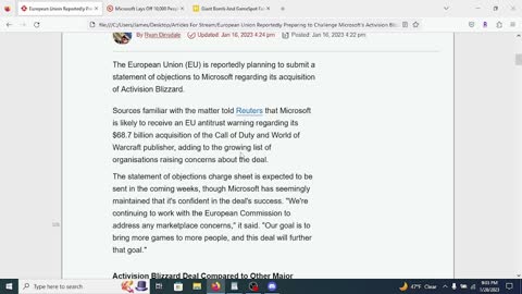 RapperJJJ LDG Clip: European Union Reportedly Preparing to Challenge Microsoft's Activision Blizzard