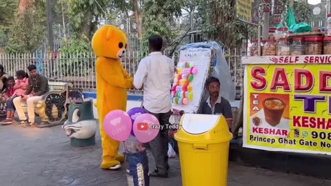 Teddy Bear Funny Dance in Public Place | 2023 New Video | Public Reaction 🤣🤣| Crazy Teddy