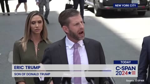 WATCH: Eric Trump Blasts Hush Money Verdict Case Outside NYC Courtroom
