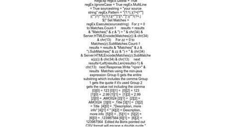 Regex to split a CSV