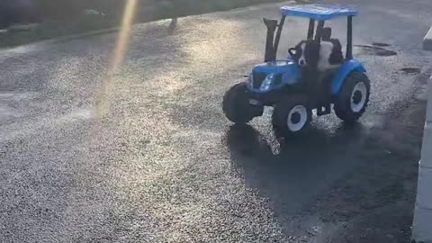 Farm Dog Takes a Ride in RC Tractor