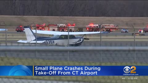 Small plane crashes during take-off from Connecticut airport