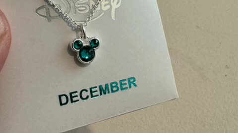 Disney Parks Mickey Mouse Faux December Zircon Birthstone Silver Color Necklace #shorts