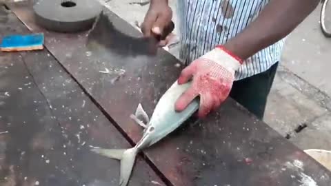 Trevally Fish Cutting Skill