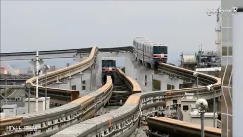 japan's monorail track switching,hd