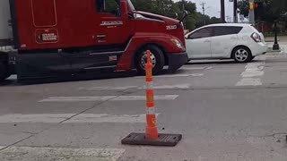 Bicycle "Corner Refuge Islands" Create Hazards For Long Trailers