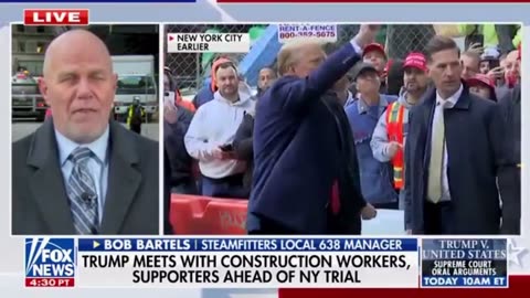 NY Union Leader Bobby Bartles Says Trump Leads Biden 3:1 in Union Poll