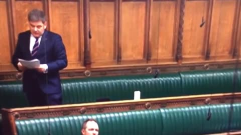 Andrew Bridgen puhuu Britannian parlamentissa.