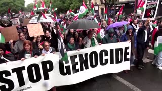 Thousands of pro-Palestinian protesters march in Paris