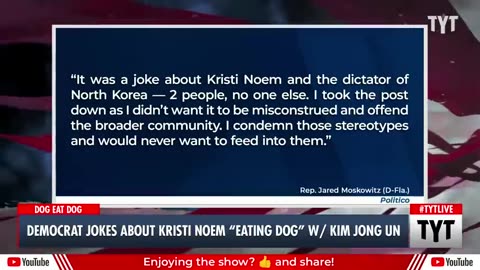 Jared Moskowitz Apologizes After Joking About Kristi Noem Eating Dog with Kim Jong Un