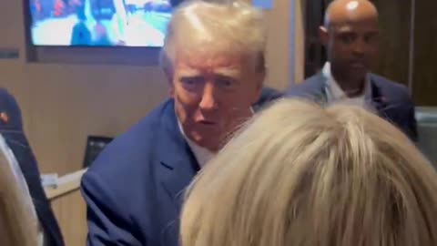 Beautiful woman cannot believe Donald J. Trump just shook her hand
