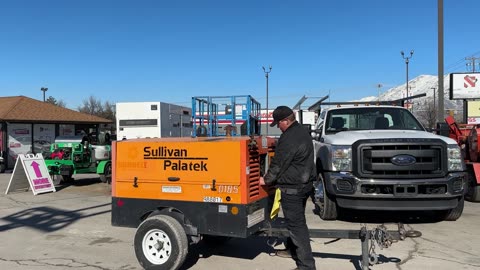 Air Compressor 2012 Sullivan 185 CFM Diesel Portable Trailer Mounted Rotary Screw