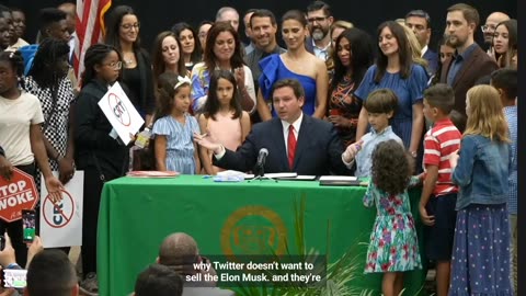 Gov Ron Desantis Runs Out of Sharpies, Uses Elon's to Sign Stop Woke Act