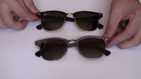 Overview of both Ray-Ban Clubmasters Aluminium/Aluminum Sunglasses
