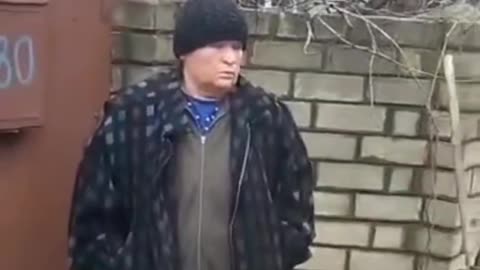 A poor Babushka punished by Ukrainian thugs