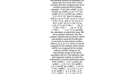 Getting the high part of 64 bit integer multiplication